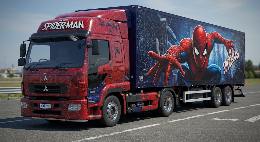 スパイダーマン三菱ふそうトラック