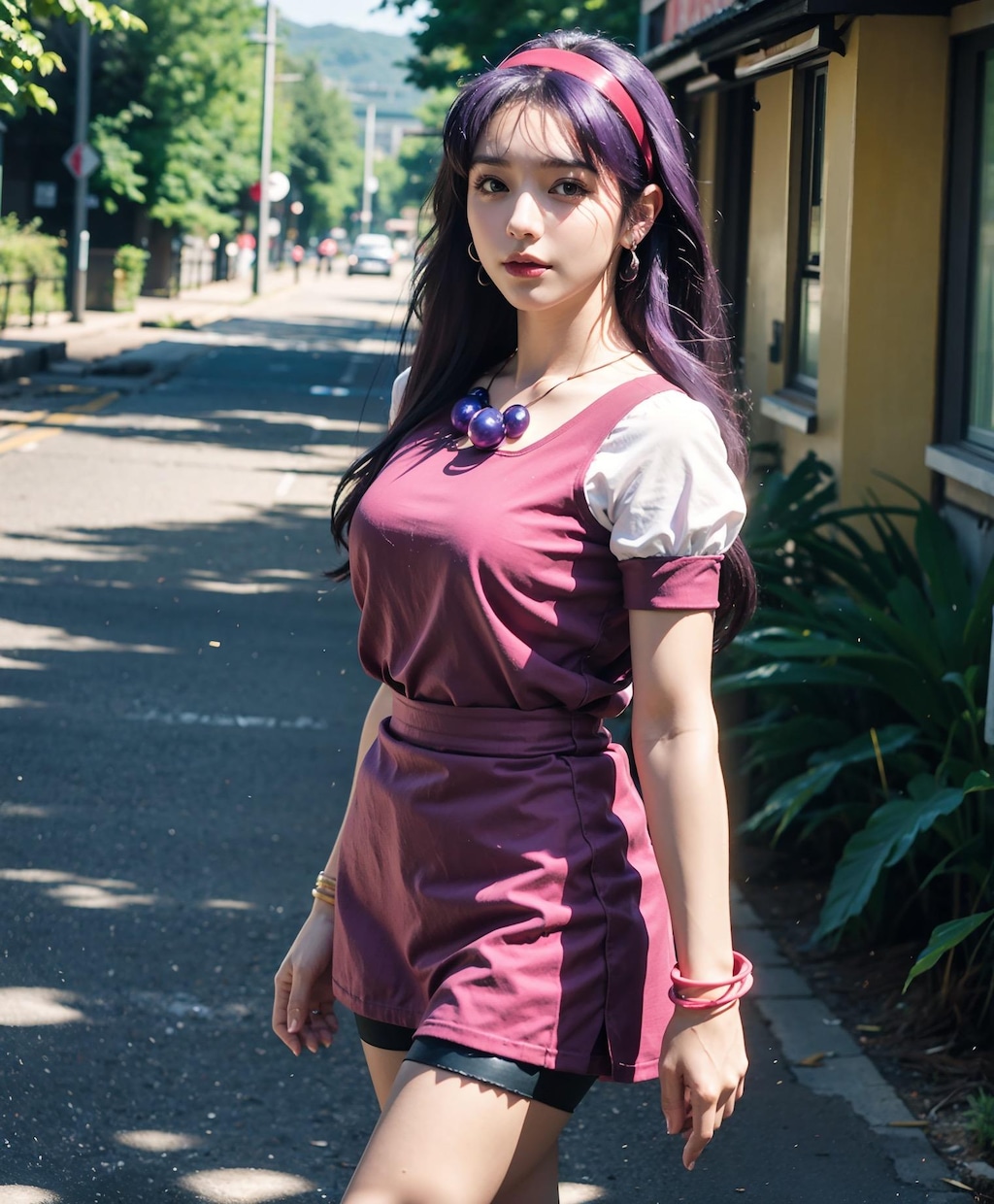 地方を観光するアテナさん