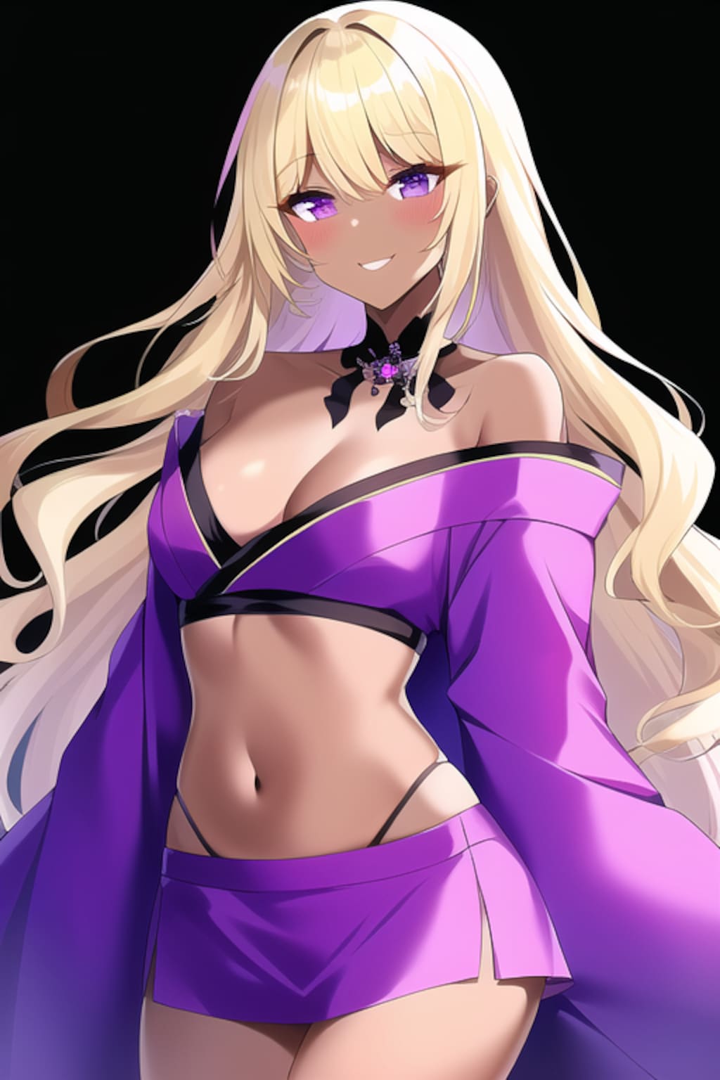 試作　改造和服金髪黒ギャル