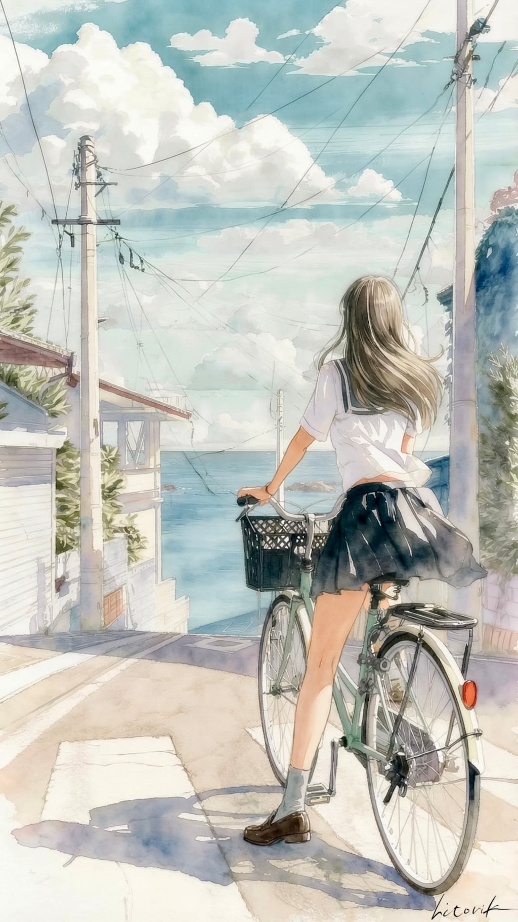 汐風の坂道／スマホ壁紙アーカイブ