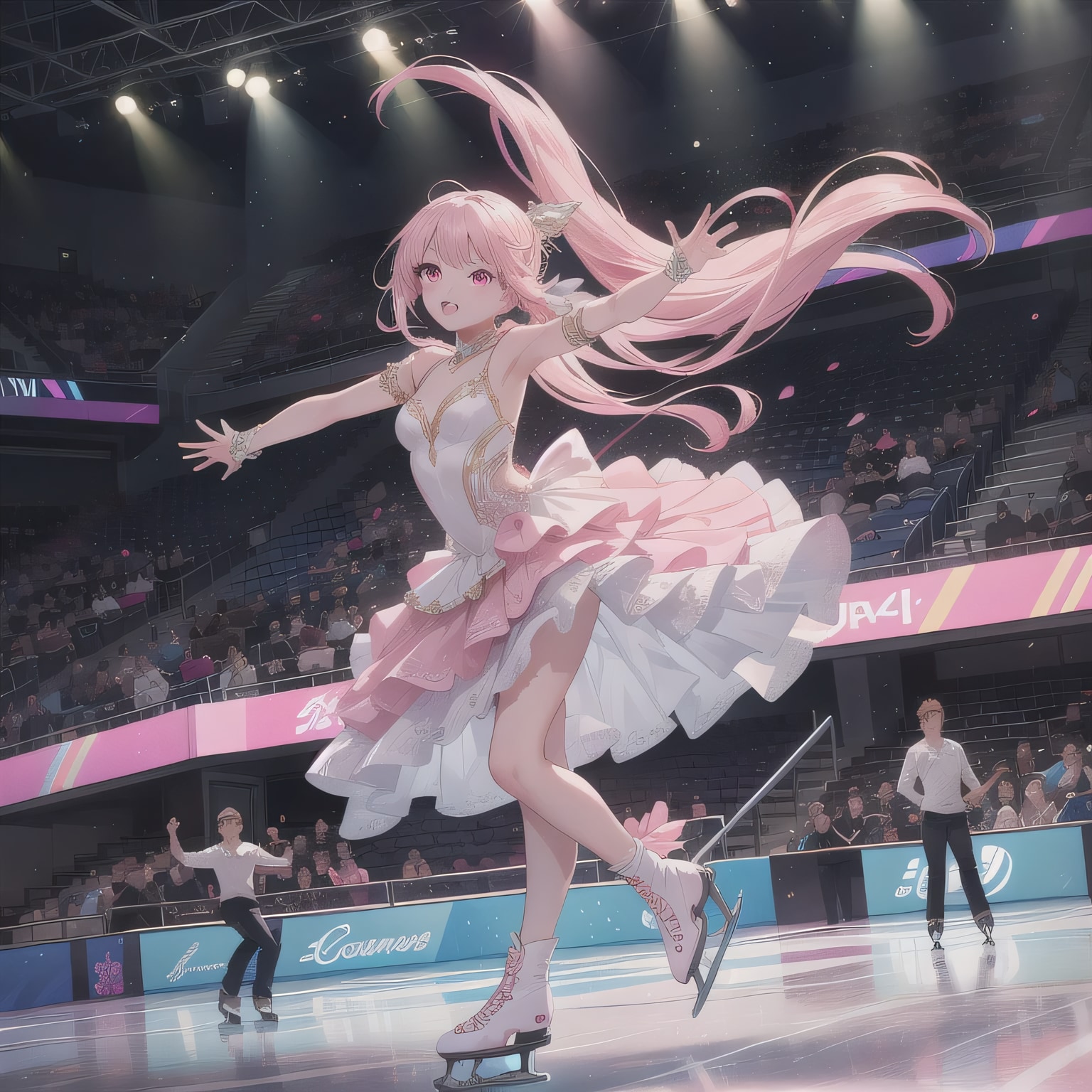 ピンク髪ロングでフィギュアの少女４ | の人気AIイラスト・グラビア