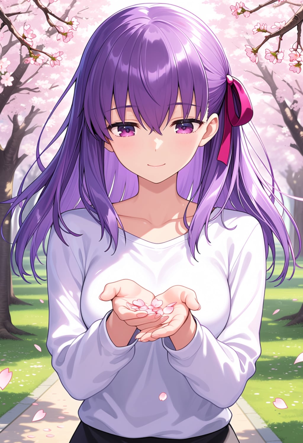 春の日の手乗り桜