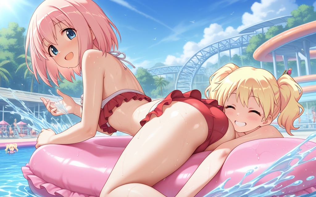 【アリスとユイ誕生日】プール遊び