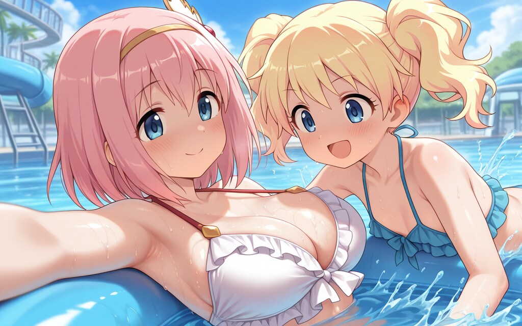 【アリスとユイ誕生日】プール遊び