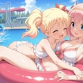 【アリスとユイ誕生日】プール遊び 5枚目
