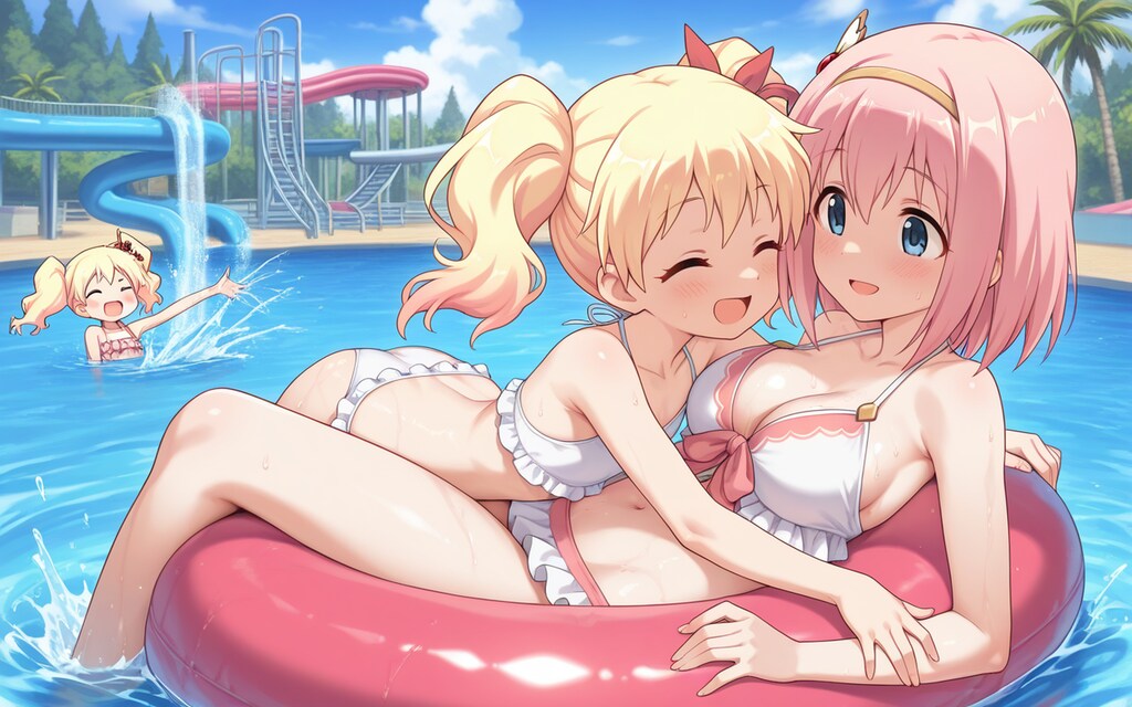 【アリスとユイ誕生日】プール遊び