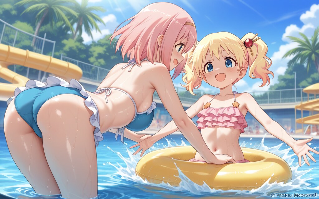 【アリスとユイ誕生日】プール遊び