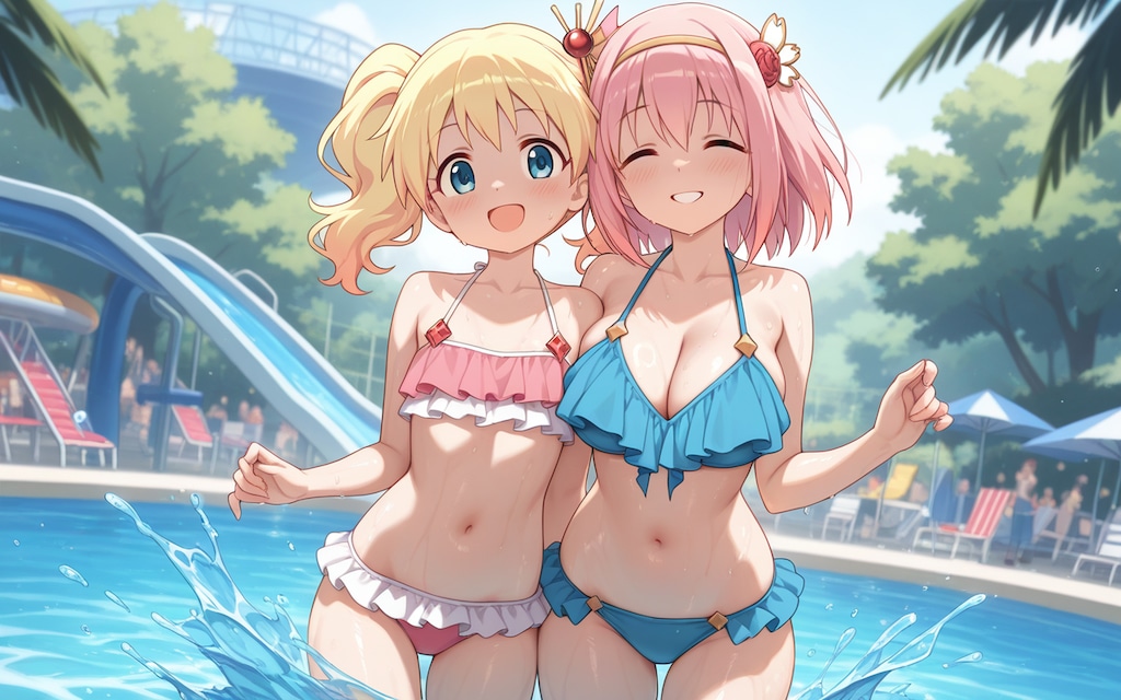 【アリスとユイ誕生日】プール遊び