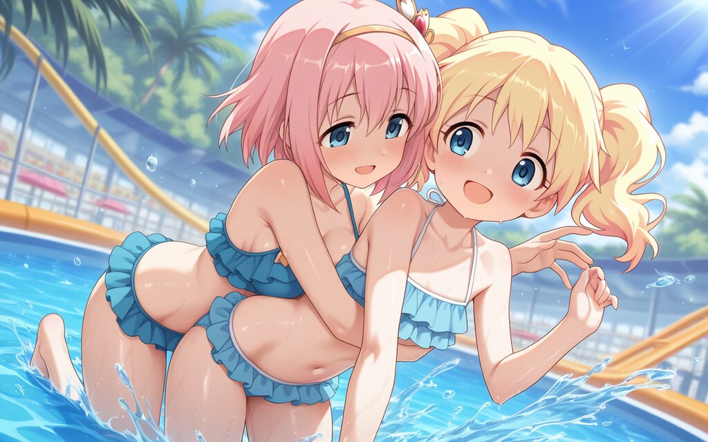 【アリスとユイ誕生日】プール遊び