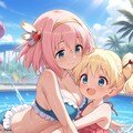 【アリスとユイ誕生日】プール遊び 4枚目