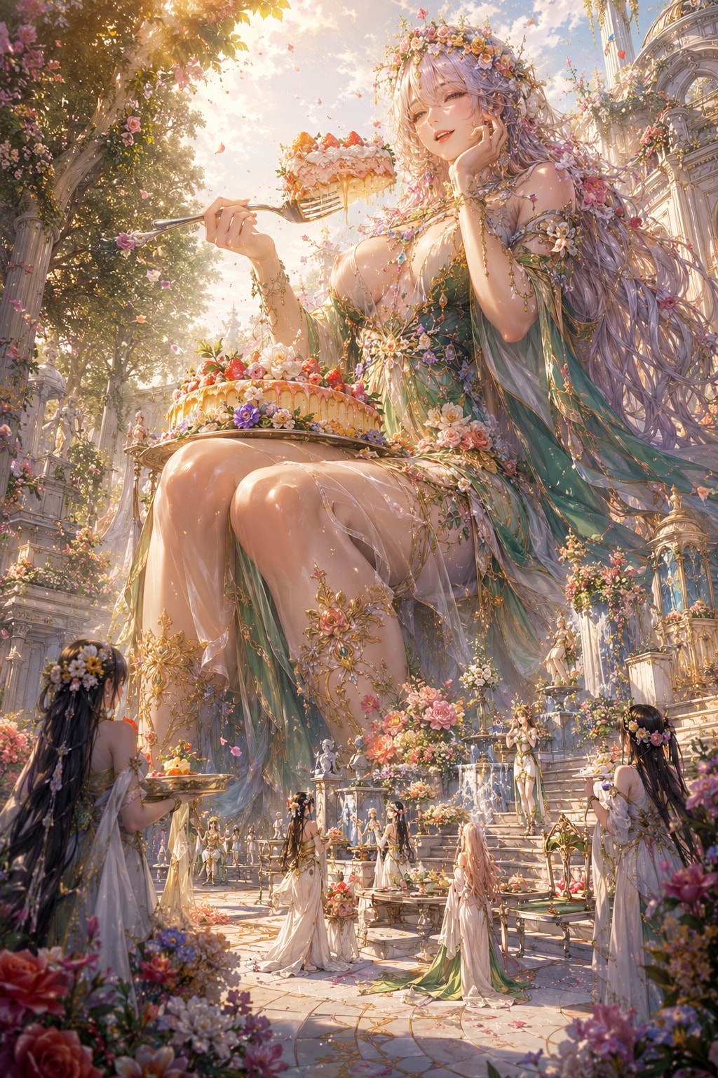 【花降る神殿、甘美なる午後のひととき―花の女神エフロネア】