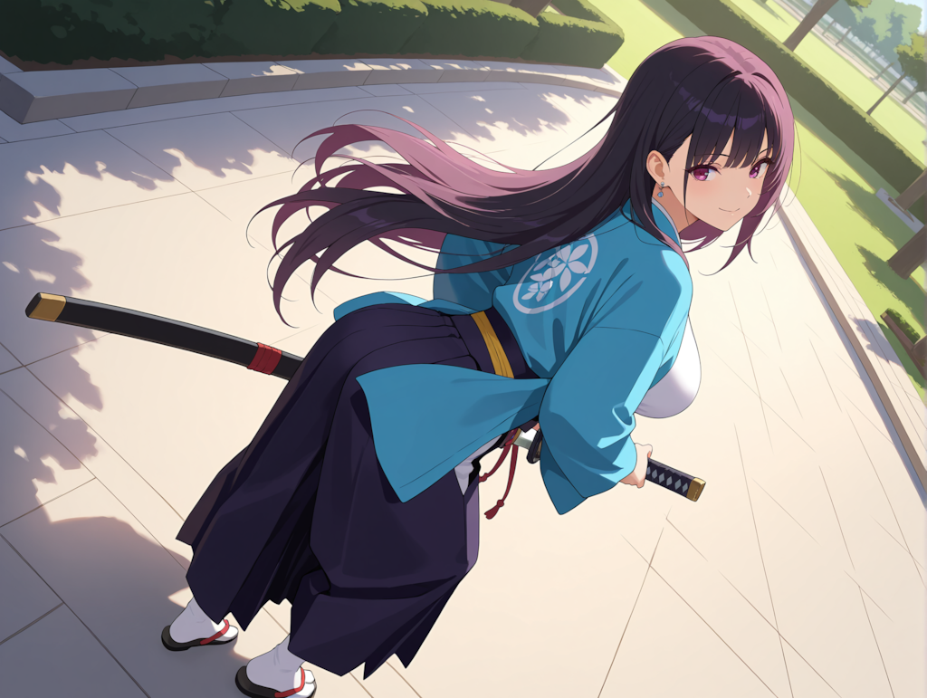 侍コスチュームの涼音さん