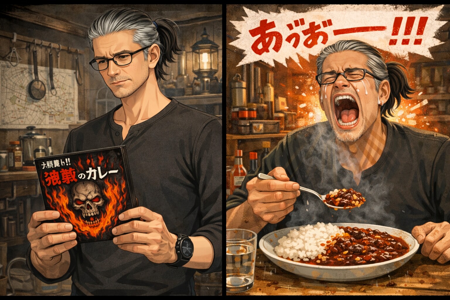 地獄のカレーに挑むオジサン。。。 | の人気AIイラスト・グラビア