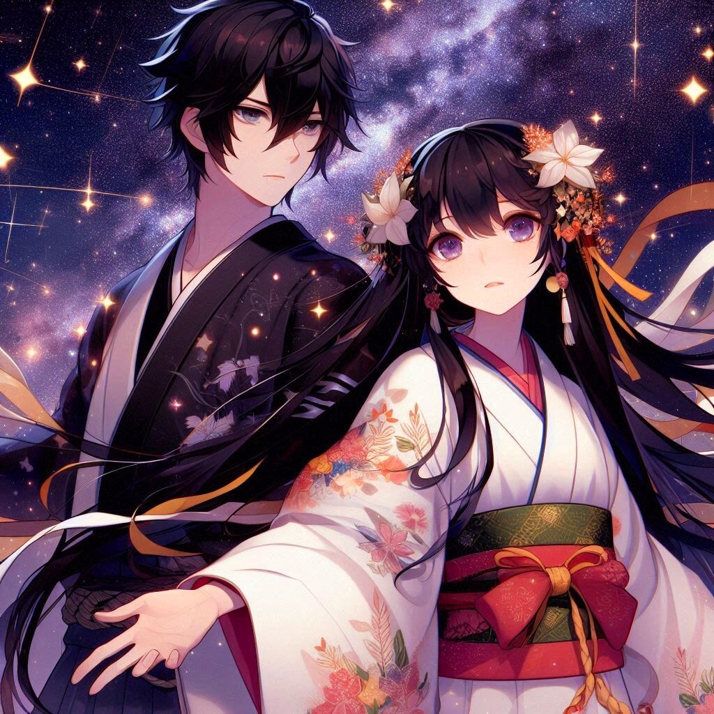 七夕の、織姫と彦星っぽい、恋人♥その2(12枚)