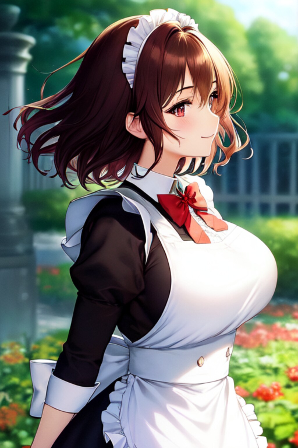 メイドアキちゃんとお花畑