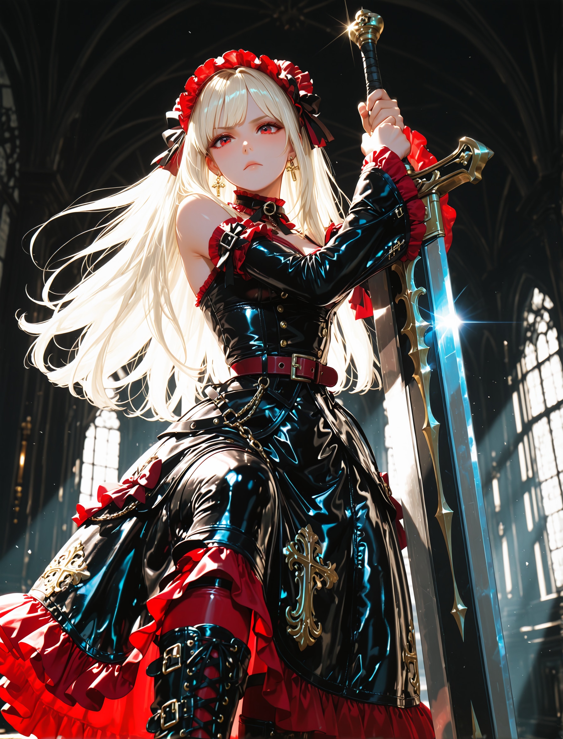 レザードレスのゴスロリ剣士のお姉さん | の人気AIイラスト・グラビア