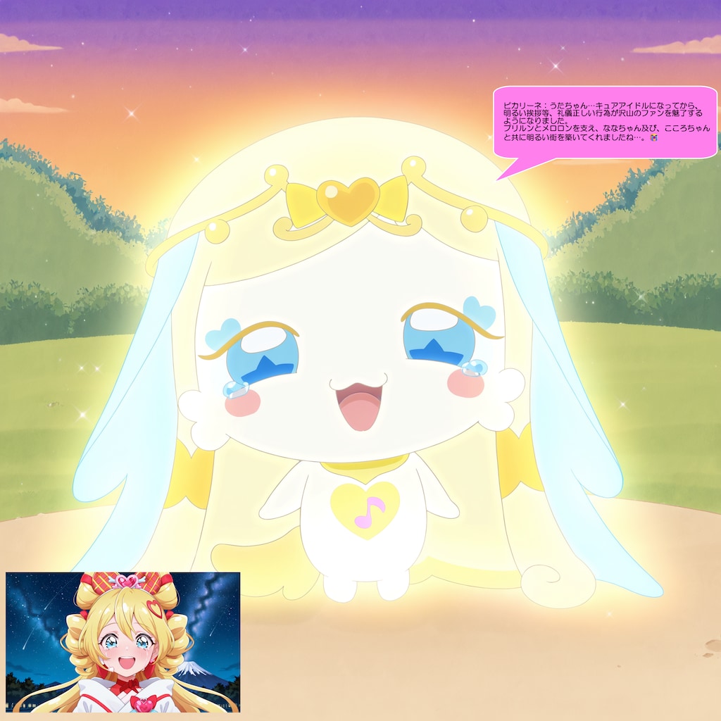 ピカリーネ、みんなに会えたので号泣する