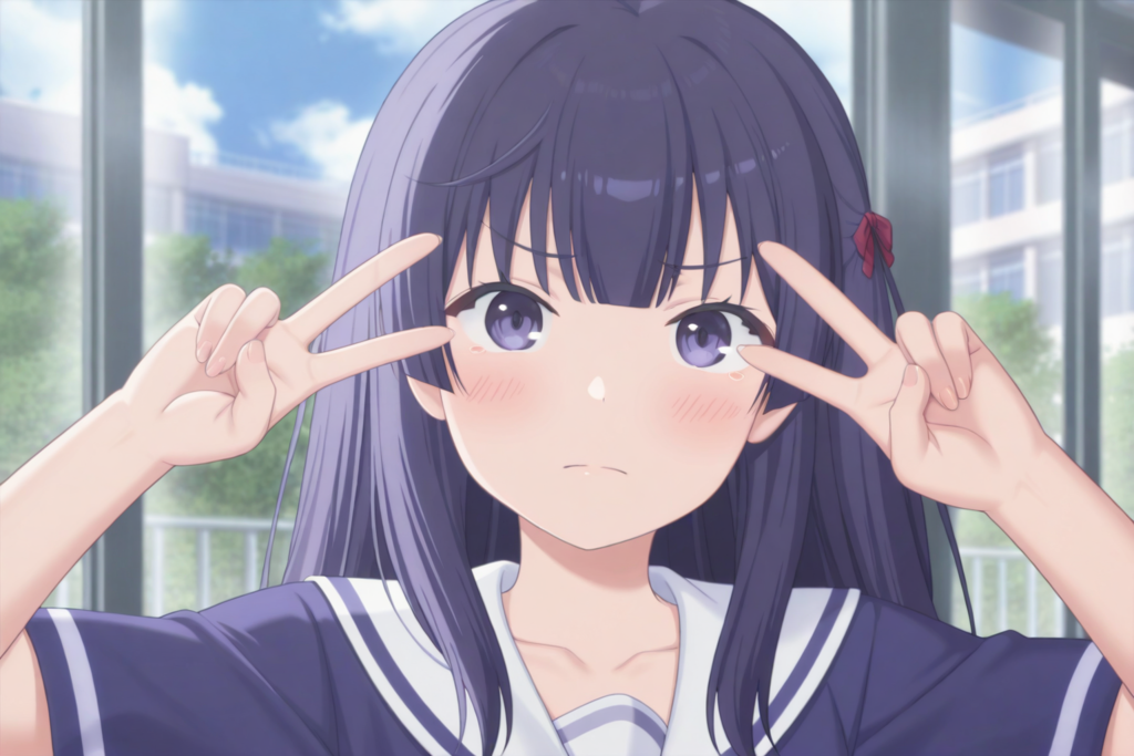 流行ってるみたいなのでわけもわからずダブルピースしてみた
