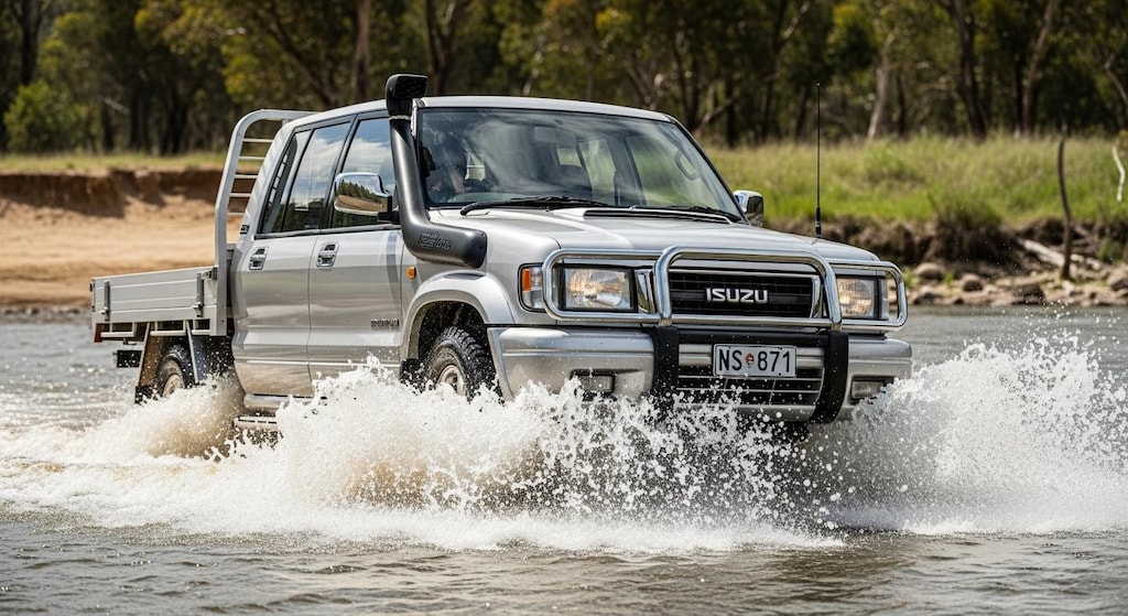 いすゞトラック川渡り