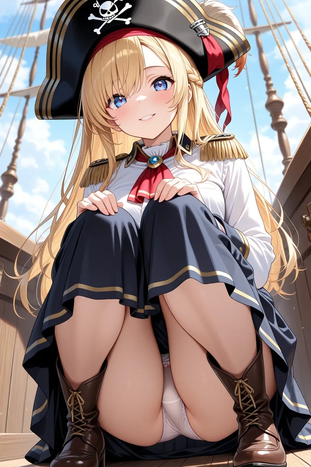 25000いいねは海賊コスプレでパンチラ