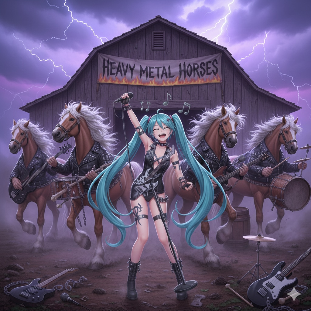 ミクさんとヘヴィーメタルな馬