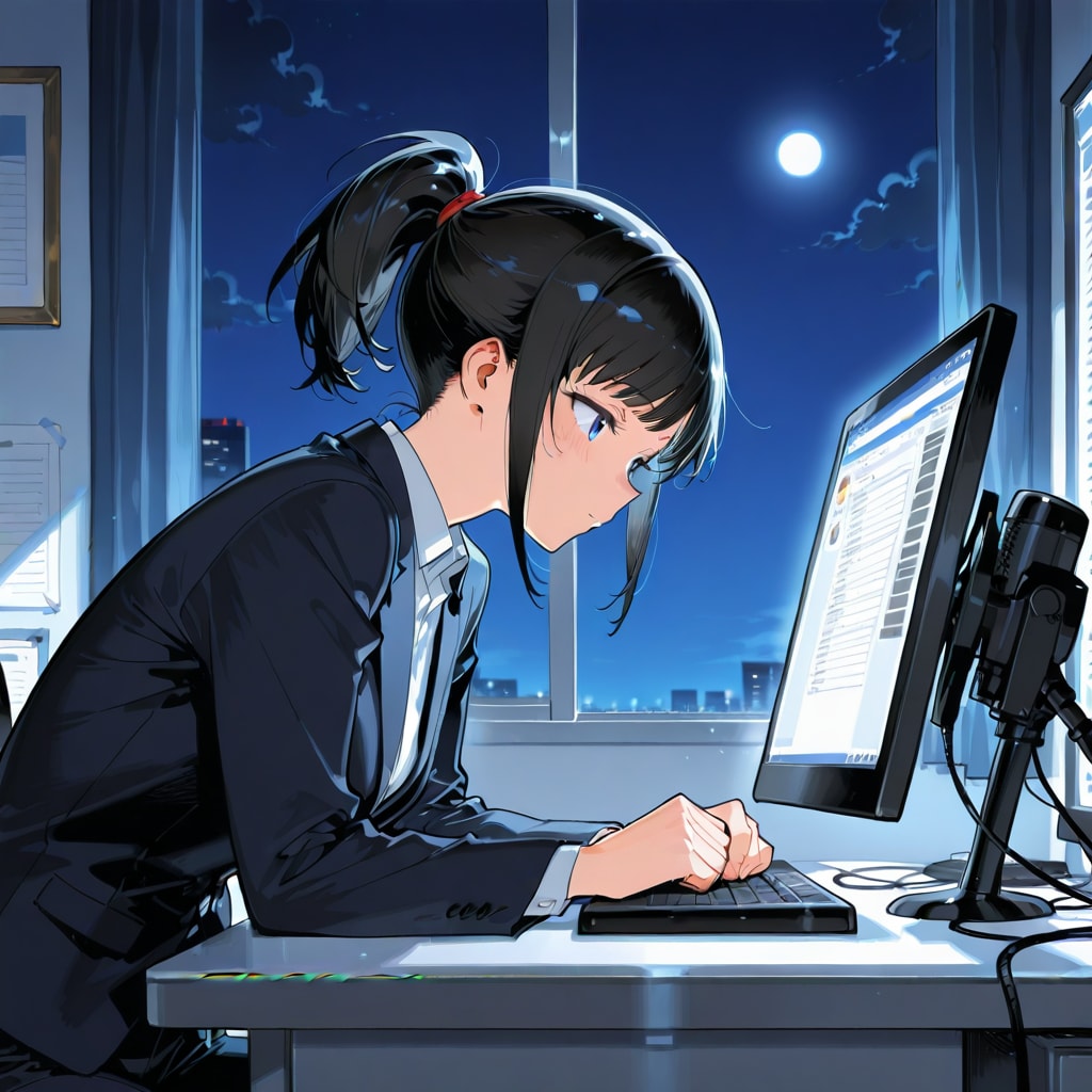 深夜残業の新卒ちゃん