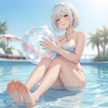 プールでピース 3枚目