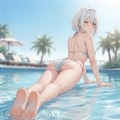 プールでピース 4枚目