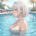 プールでピース 2枚目