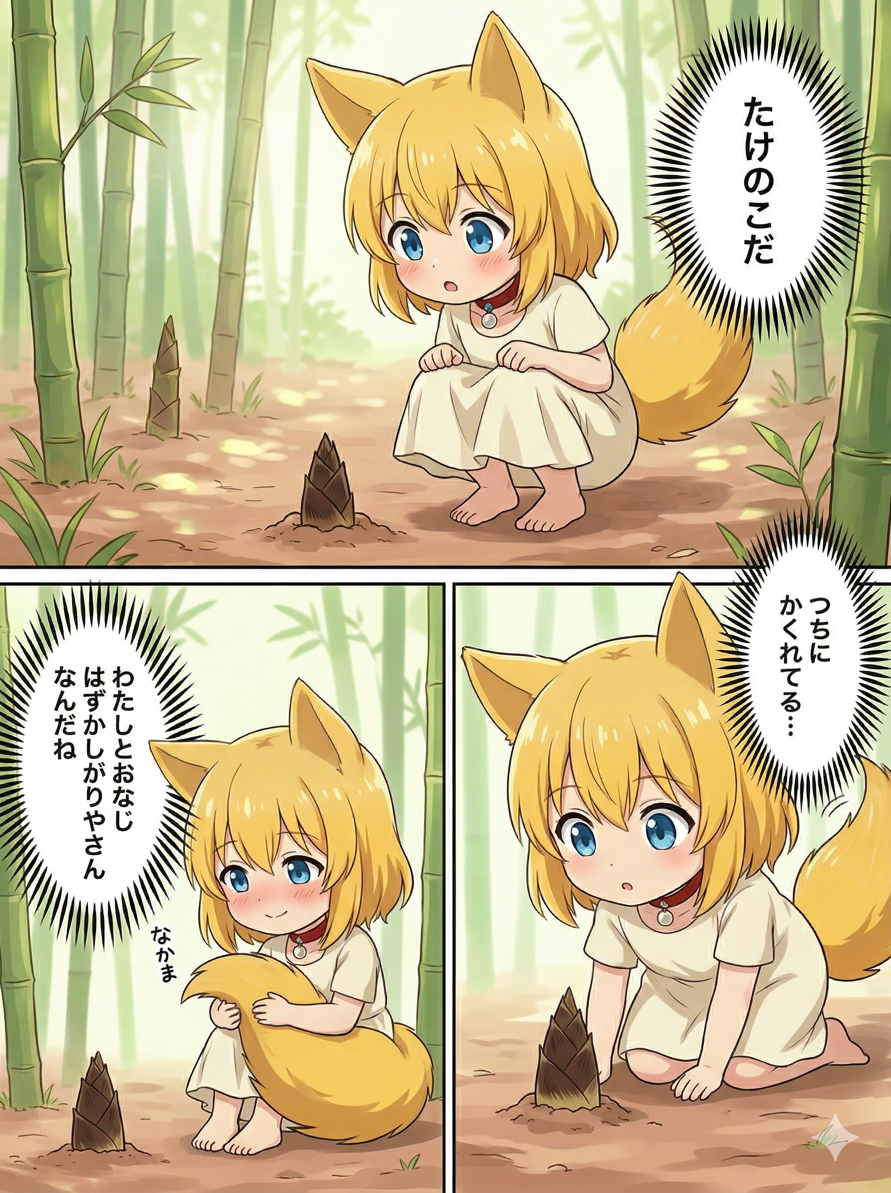 たけのこに自己を投影するキツネ | の人気AIイラスト・グラビア
