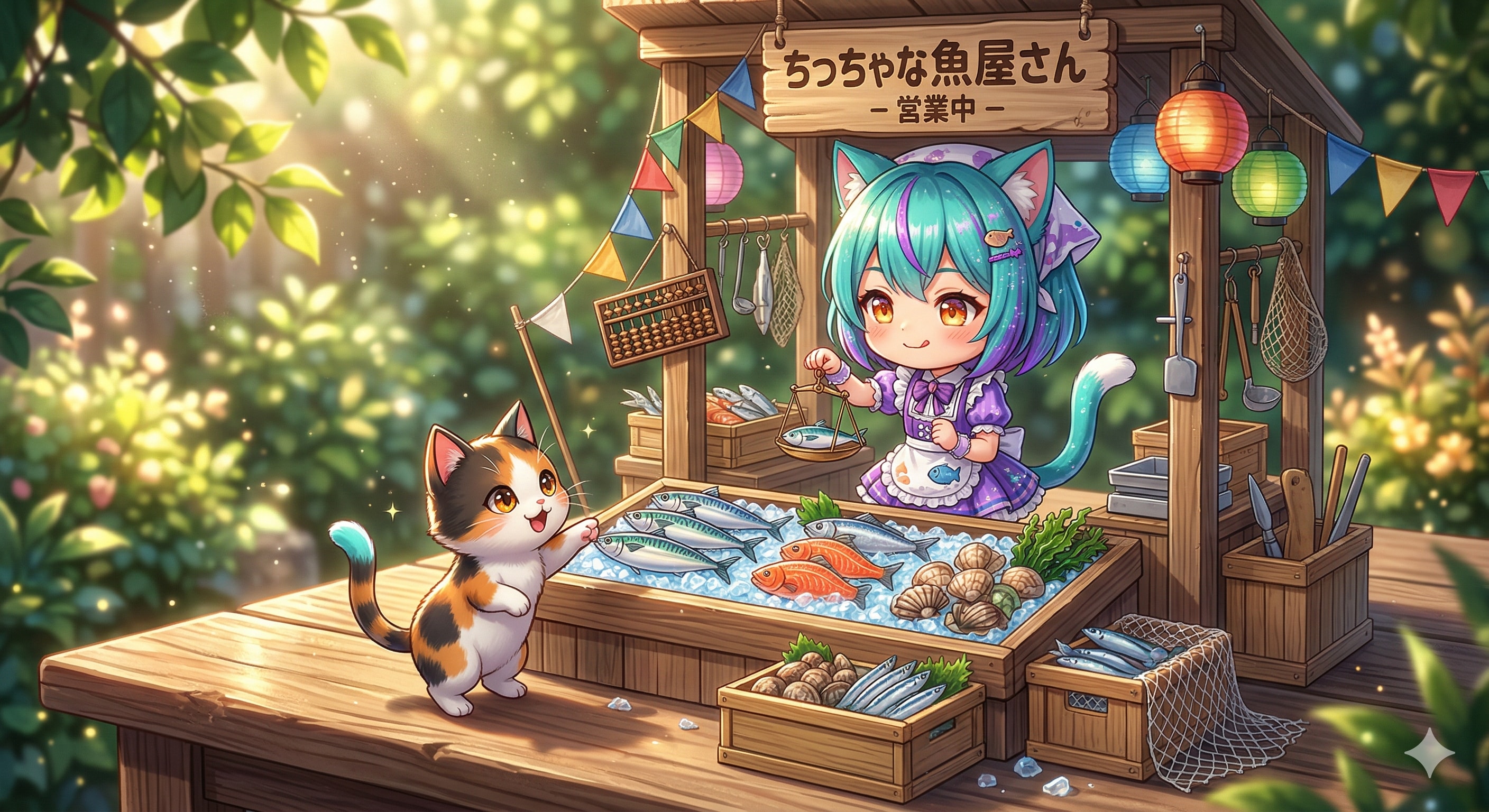 ミケちゃんの魚屋さん | の人気AIイラスト・グラビア