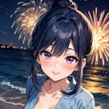 浴衣と花火 3枚目