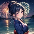 浴衣と花火 4枚目