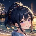 浴衣と花火 2枚目