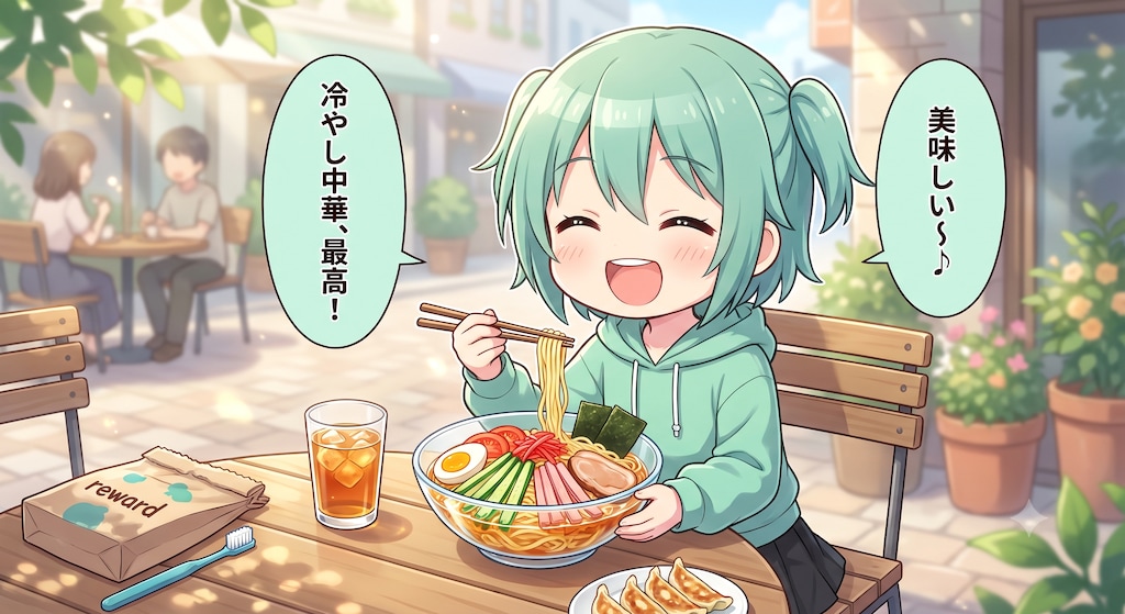 今日のお昼は冷やし中華です