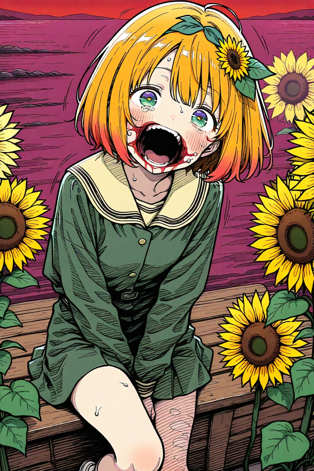 horror and sunflower girl | の人気AIイラスト・グラビア