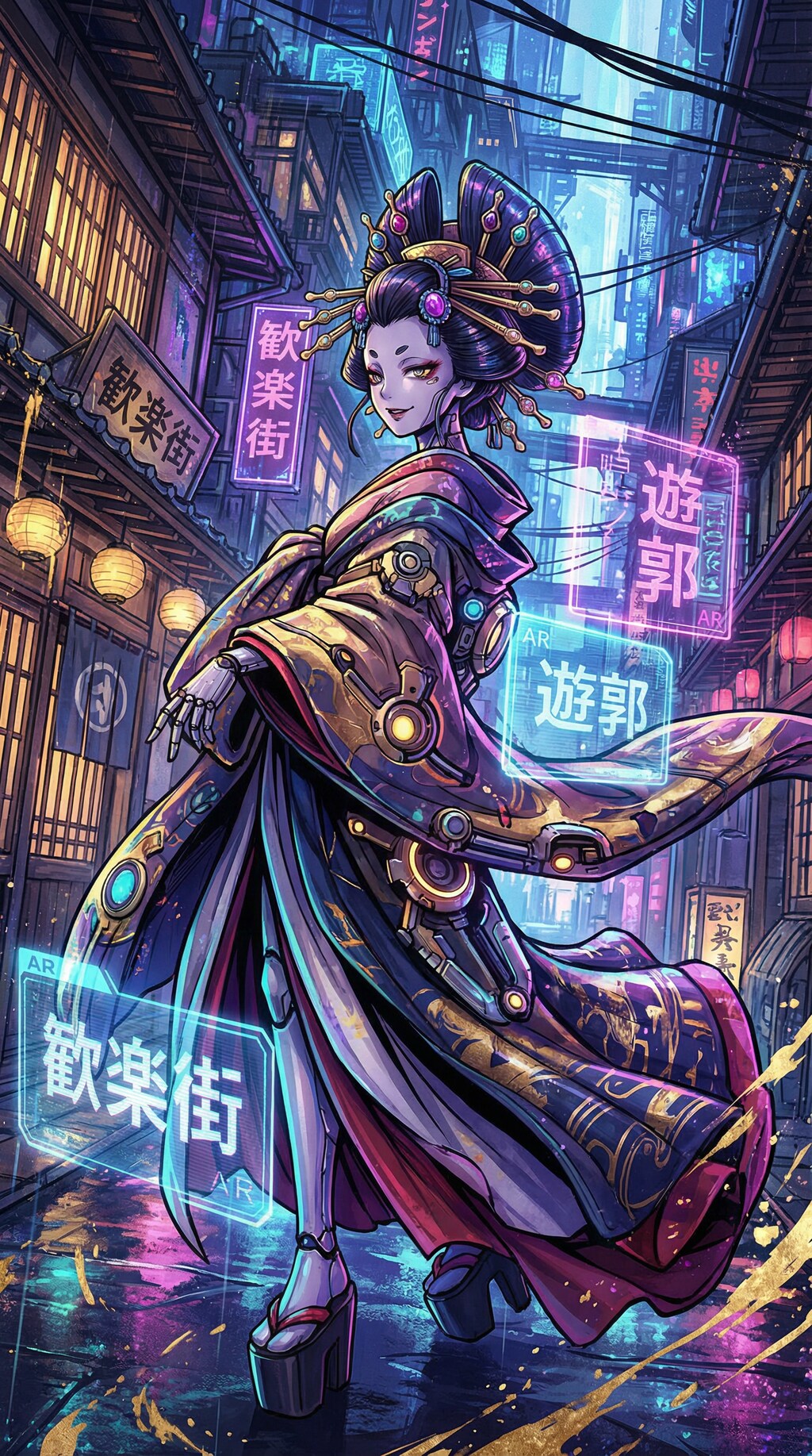 和イバーパンク #03 (花魁)