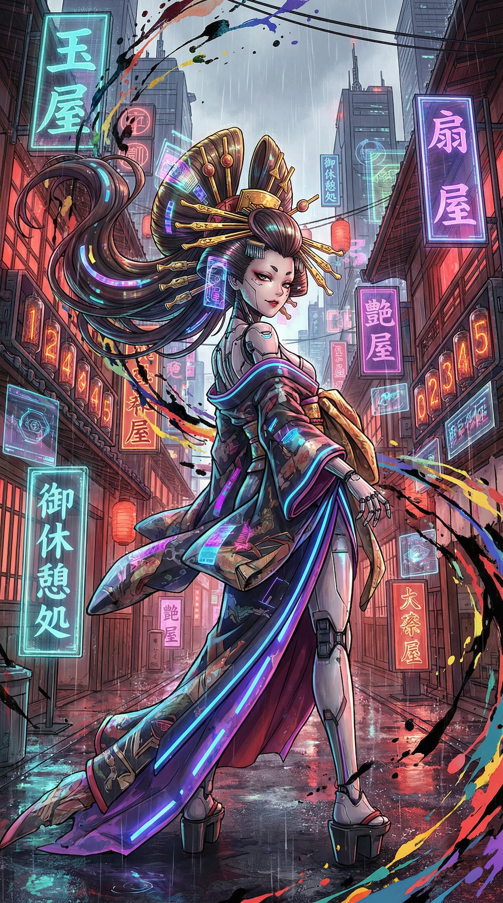 和イバーパンク #03 (花魁)