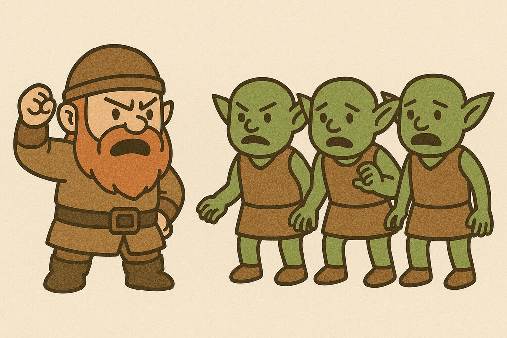 エルフちゃんと、ゴブリンさんたち、