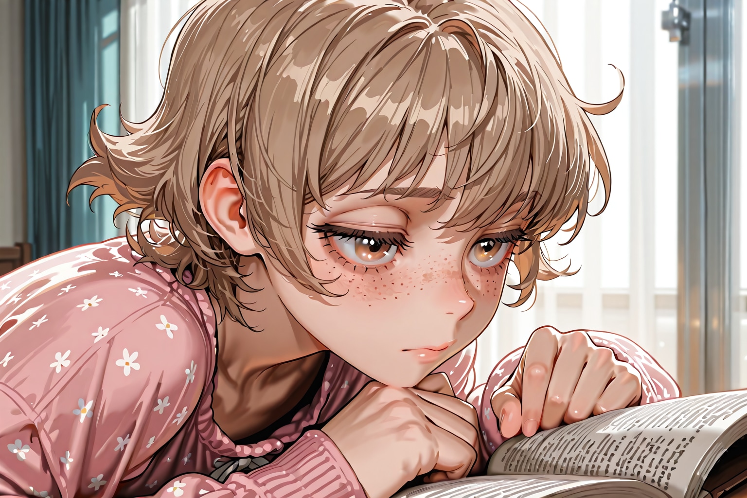 読書中のそばかすちゃん