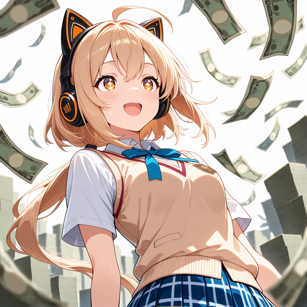 お金が降ってきたら… | の人気AIイラスト・グラビア