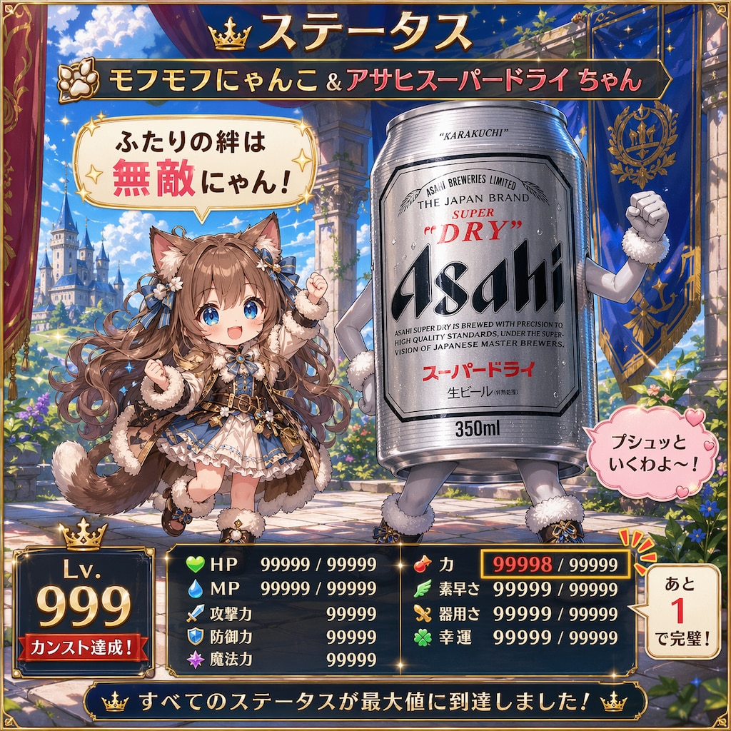 最強のビール缶と小さな女の子