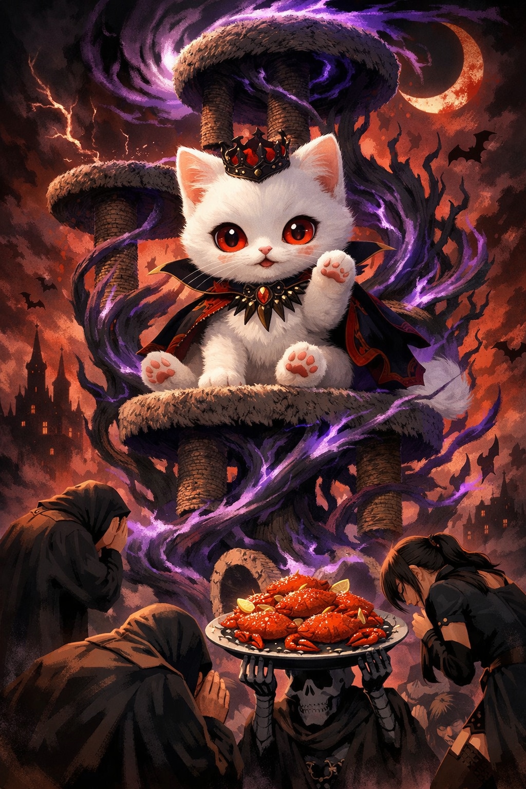 あくやくでも かにをくえるんだな…ニャハハ | の人気AIイラスト・グラビア