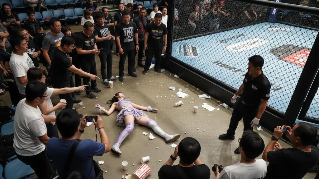 MMAの地下格闘技の試合に負けた宮崎みずき