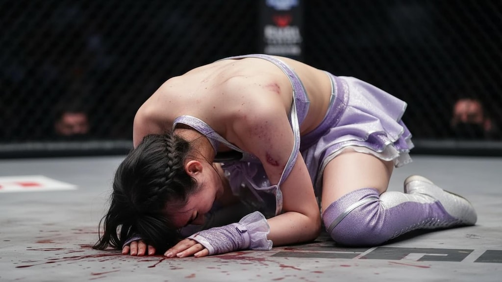 MMAの地下格闘技の試合に負けた宮崎みずき