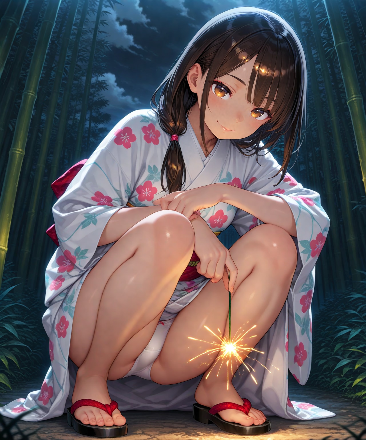 線香花火と泳ぐ目線