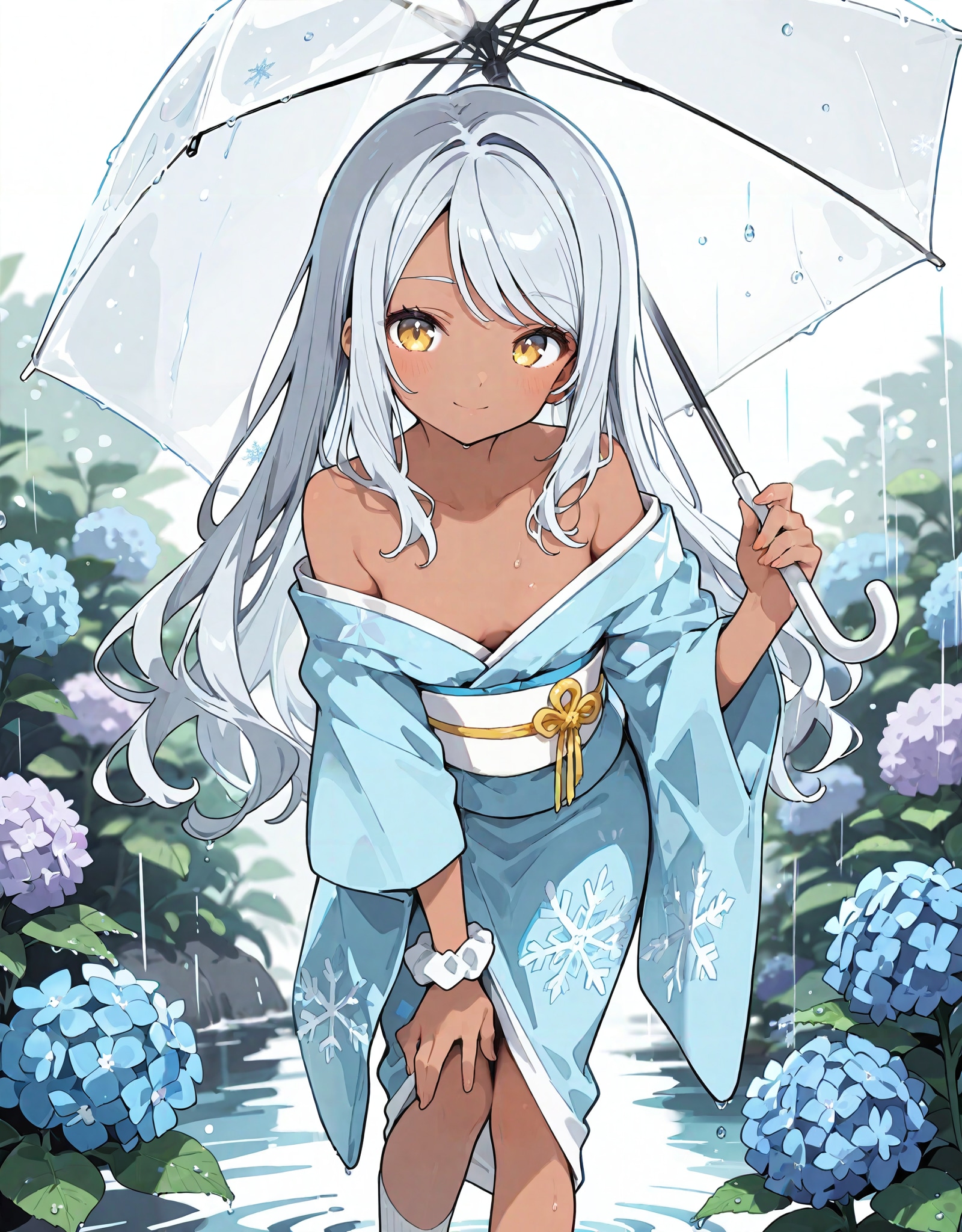 あじさいと雨 | の人気AIイラスト・グラビア