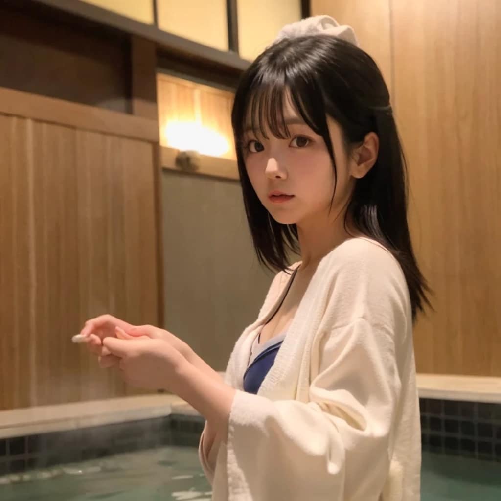 黒髪ロングでお風呂の美女１１２