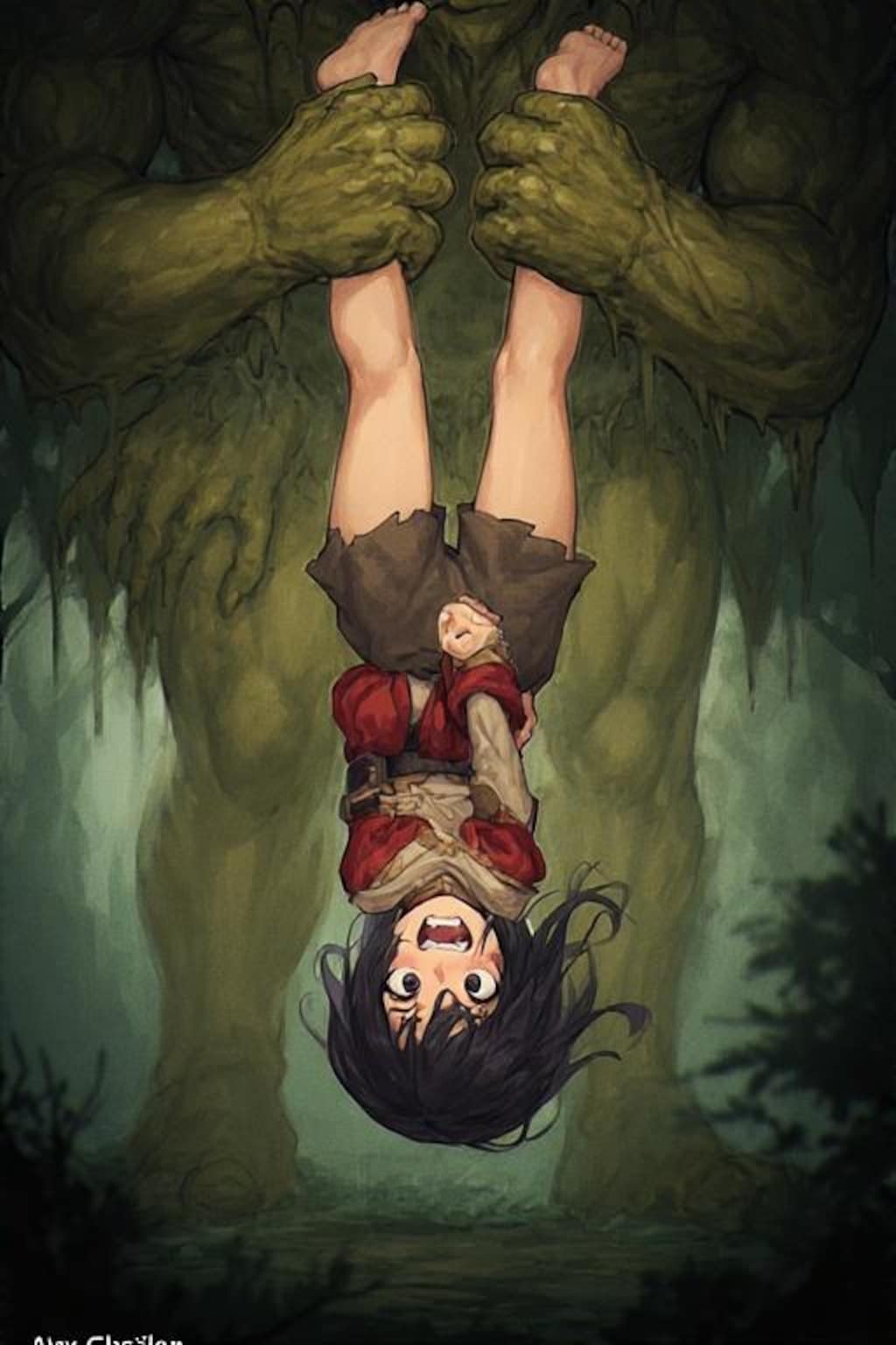 オーガに捕まった