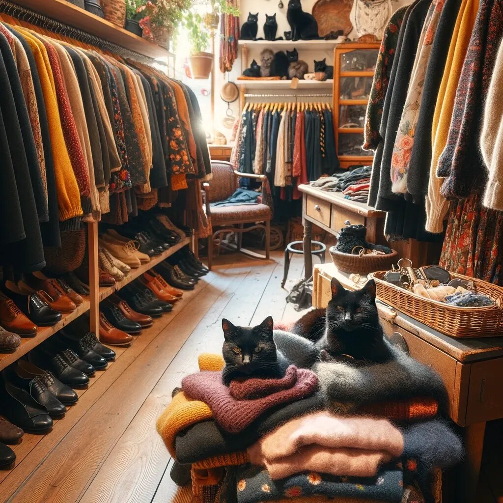 古着屋の黒ねこたち